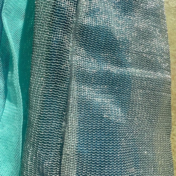 Billie Blush Seashell Skirt Tulle multi-color Blue elastic band waist kids sz 6. - Picture 6 of 10